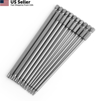 TEGRODEX 11PCS Long Security Torx Bit Sets, Extended Star T6-T40, Grey
