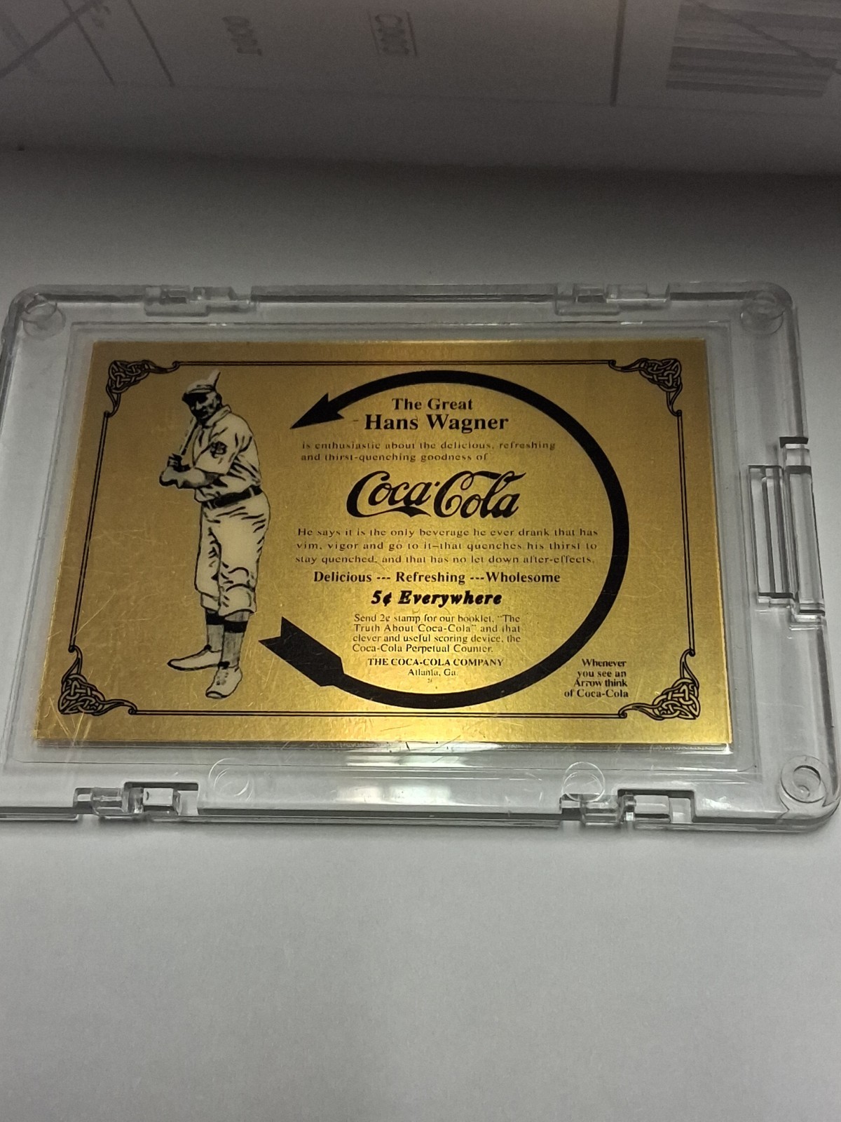 1 Gram Gold .999 Honus Wagner  Coca Cola Card #422 view 3