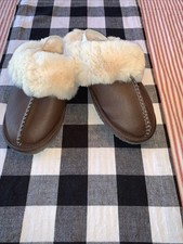 Rockwell Women Slippers Memory foam Outdoor Soles- M 7-8 Brown Faux Leather NEW