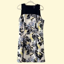 Chaps Floral A-Line Dress with Pockets Size 16 Plus Size Sleeveless Midi Length