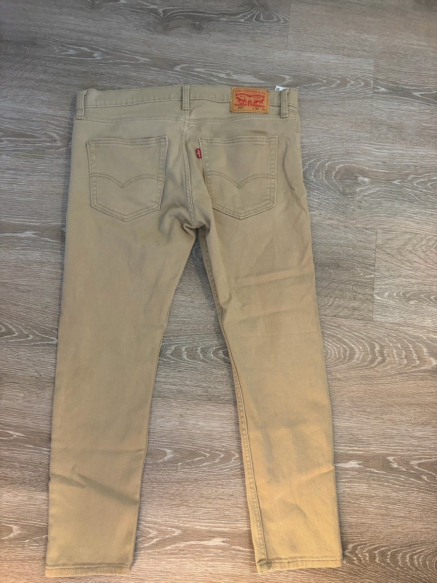 Levi's 512 Slim Taper Khaki Jeans Men's Size W33 L30 Khaki | eBay