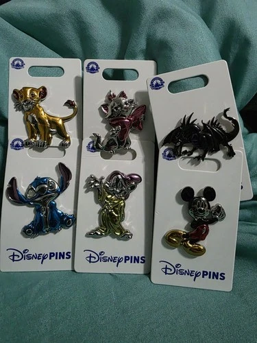 Set Of 6 Disney Pins Disney 100 Years of Wonder D100 2023 Platinum Characters