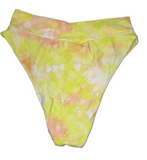 Aerie High Cut Cheeky Yellow Tie Dye Swim Bathing Suit Bottom XL NEW 34.95