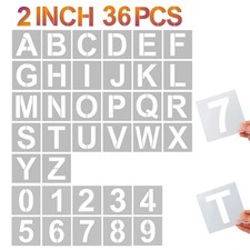 YEAJON 2 Inch Letter Stencils and Numbers, 36 Pcs Alphabet Art Craft 2