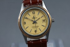 Vintage 1982 OMEGA Seamaster Cal.1380 Ref.596.0035 Gold Dial Quartz Womens Watch