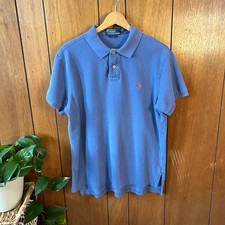 Polo Ralph Lauren Mens Custom Fit Short Sleeve Polo Shirt Blue Large L/G Preppy