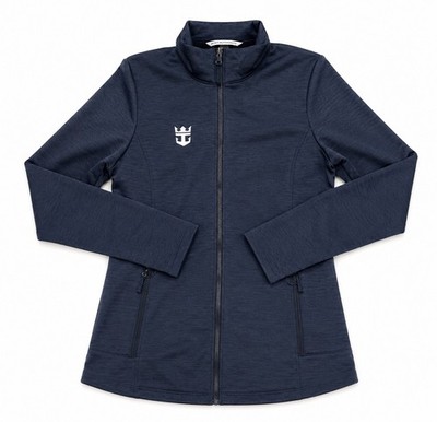 Royal Caribbean Port Authority Women's Small Navy Fleece Full Zip Jacket 
