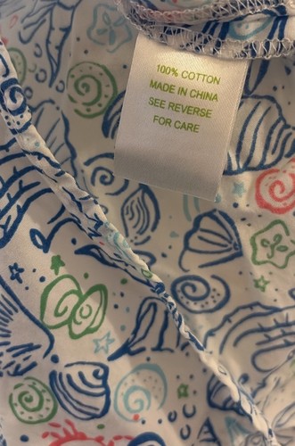 Lilly Pulitzer Girls Size 8 Cotton Long Sleeve Swim Cover Up - Seashell Print - Picture 3 of 6
