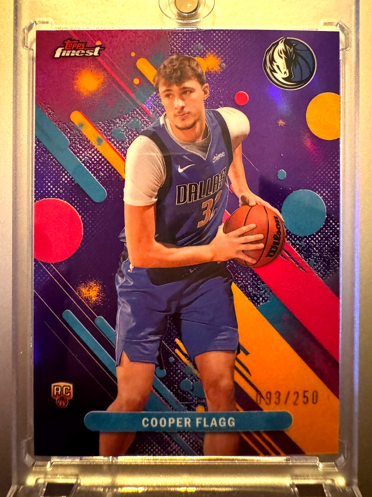 2025-26 Topps Finest Cooper Flagg Common Purple Refractor /250 #1 RC Mavericks