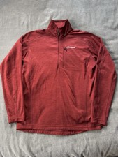 Image of Berghaus Men’s Spitzer Half Zip Fleece Red UK Size Large 100% Polyester