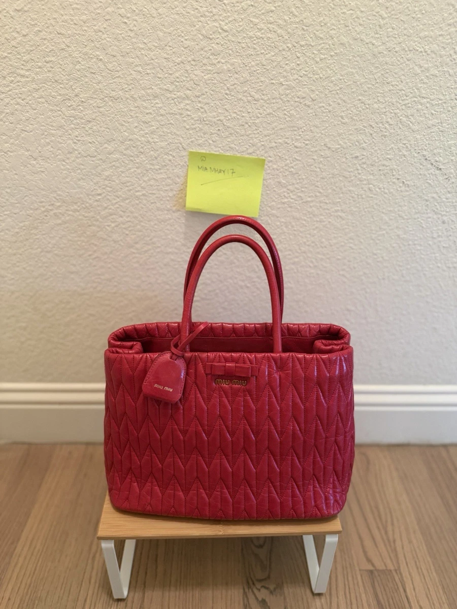 Red Leather Exterior Miu Miu Bags & Handbags for Women for sale | eBay