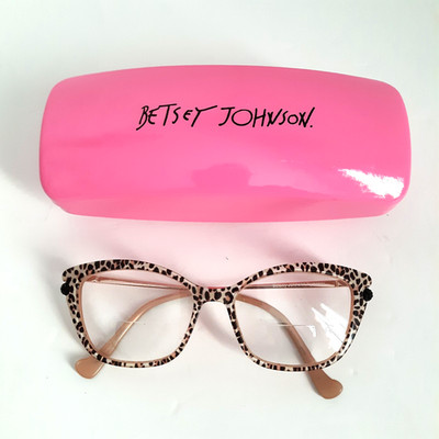 Betsey Johnson Hunny Leo Frames ONLY 54-16-140 CatLeopard RXScript NEED NEW LENS