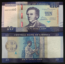Liberia 10 Dollars 2016 Banknote World Paper Money UNC Currency Bill Note