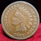 1868 1c. Indian Cent Good Details Rim Damage