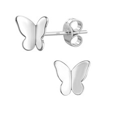 925 Silver Butterfly Stud Earrings 92.5 Sterling Silver and Stunning Shine L