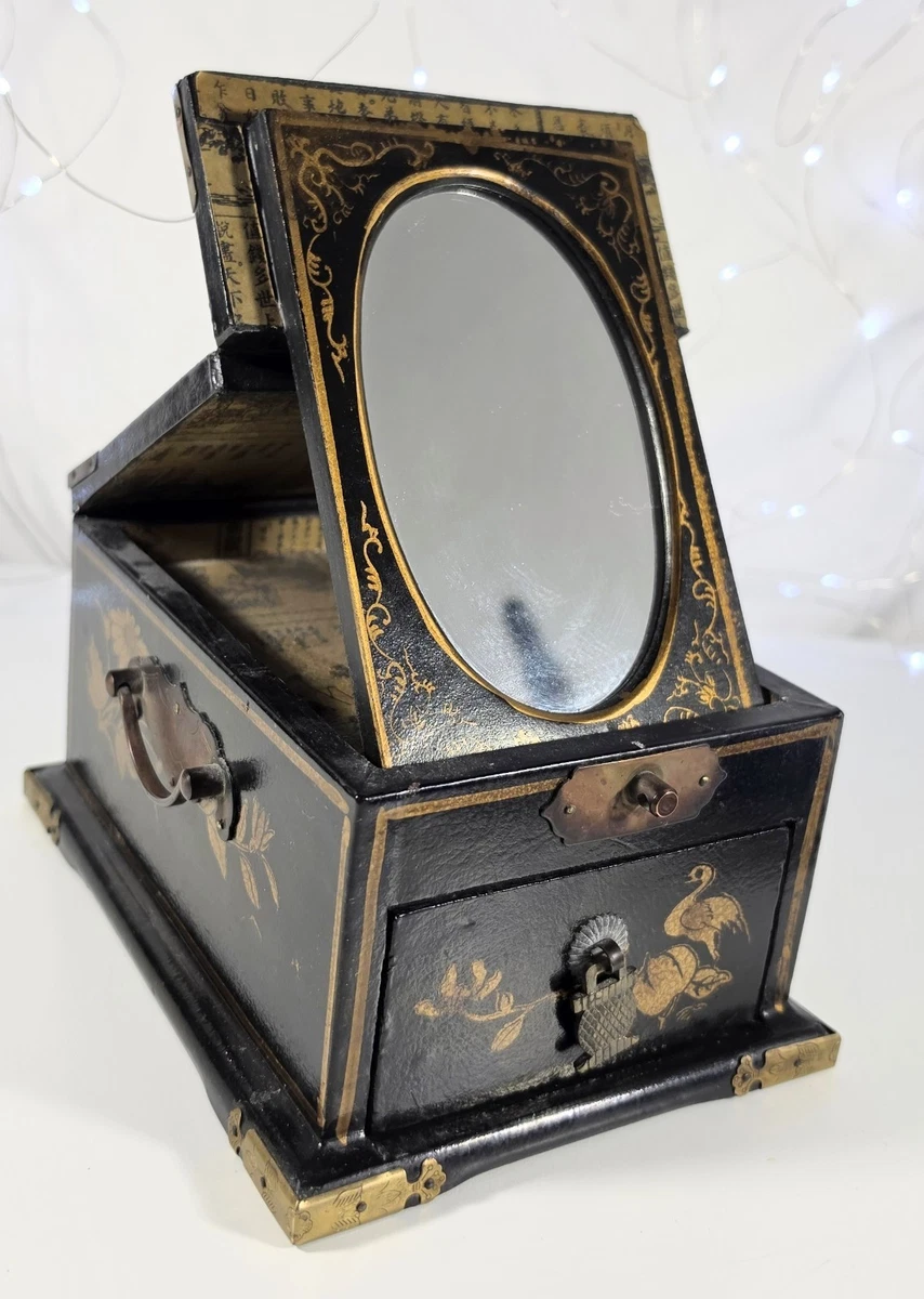 ミカの置物 光沢のある黒と銀 Japanese Jewelry Boxes Indiana Antique Japanese Boxes for sale | eBay