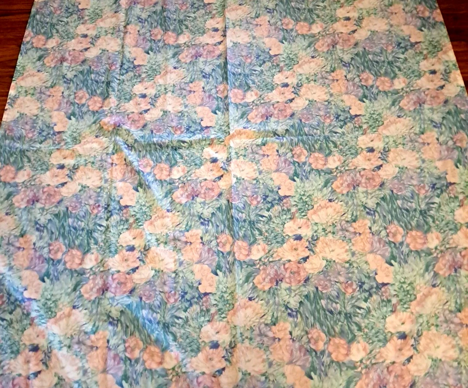 Vintage Floral Fabric Shower Curtain Pastel Watercolor Cottage Coquette - Image 2 of 4