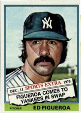 Ed Figueroa 1976 Topps Baseball - Traded #27T - New York Yankees