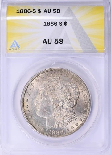 1886 S Morgan Silver Dollar ANACS AU58 FAST FREE SHIPPING