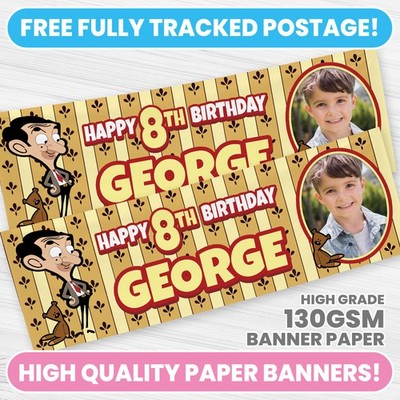 PERSONALISIERTE MR BEAN BANNER BELIEBIGER NAME PARTY MR BEAN FOTO BANNER