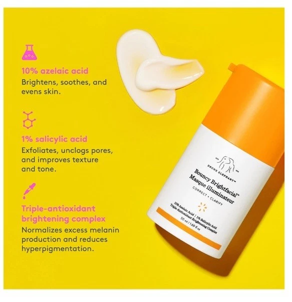 Drunk Elephant Bouncy Brightfacial Brightening Mask Correct Clarify 1.69oz - Image 3 of 4