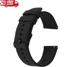 Waterproof Silicone Watch Bands with Stainless Steel Buckle for Smart Watches 