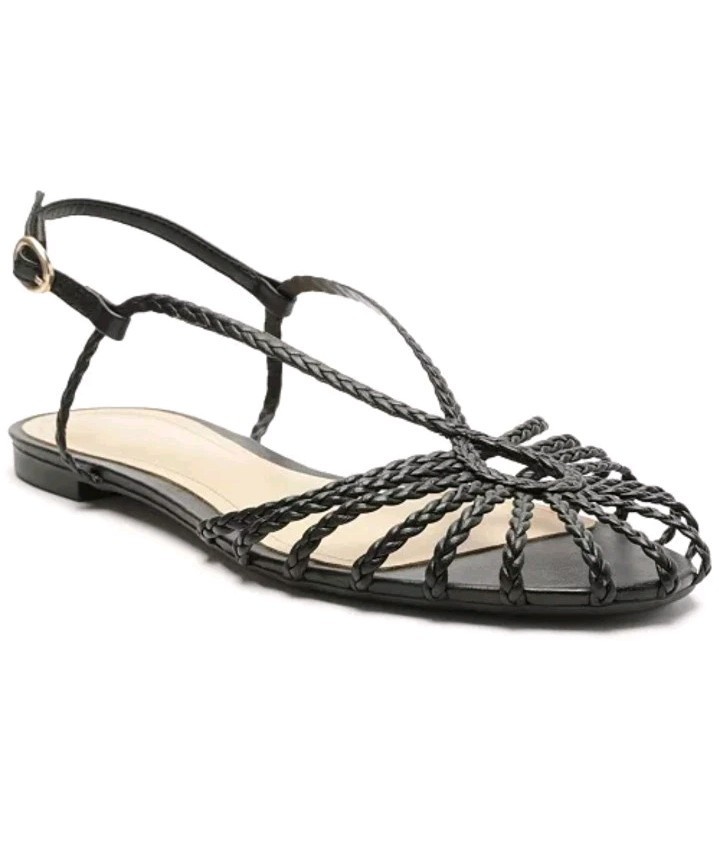 APL Arezzo Paola sandali piatti cinturini intrecciati neri taglia 10 5B