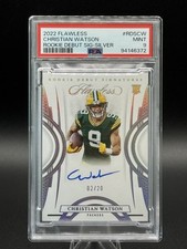 2022 Panini Flawless Rookie Debut Signatures Silver Christian Watson /20 PSA 9