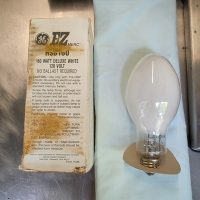 GE HSB 160 EZ Merc 160W 120V Lamp Bulb Metal Halide Deluxe White No Ballast #CY