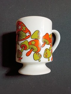 1970s MCM Mushroom Pedestal Mug By Stylecraft Made In Japan Ceramic Toadstool