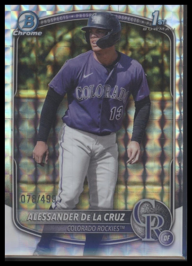 2025 Bowman Chrome Alessander De La Cruz 1st Bowman Geometric Refractor #78/499 