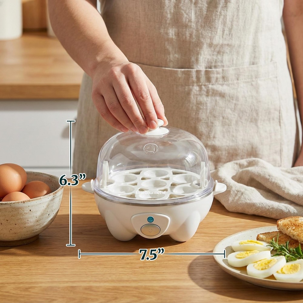 Rapid Egg Cooker 7 Egg Capacity Auto Shut Off Poacher Omelet Maker White