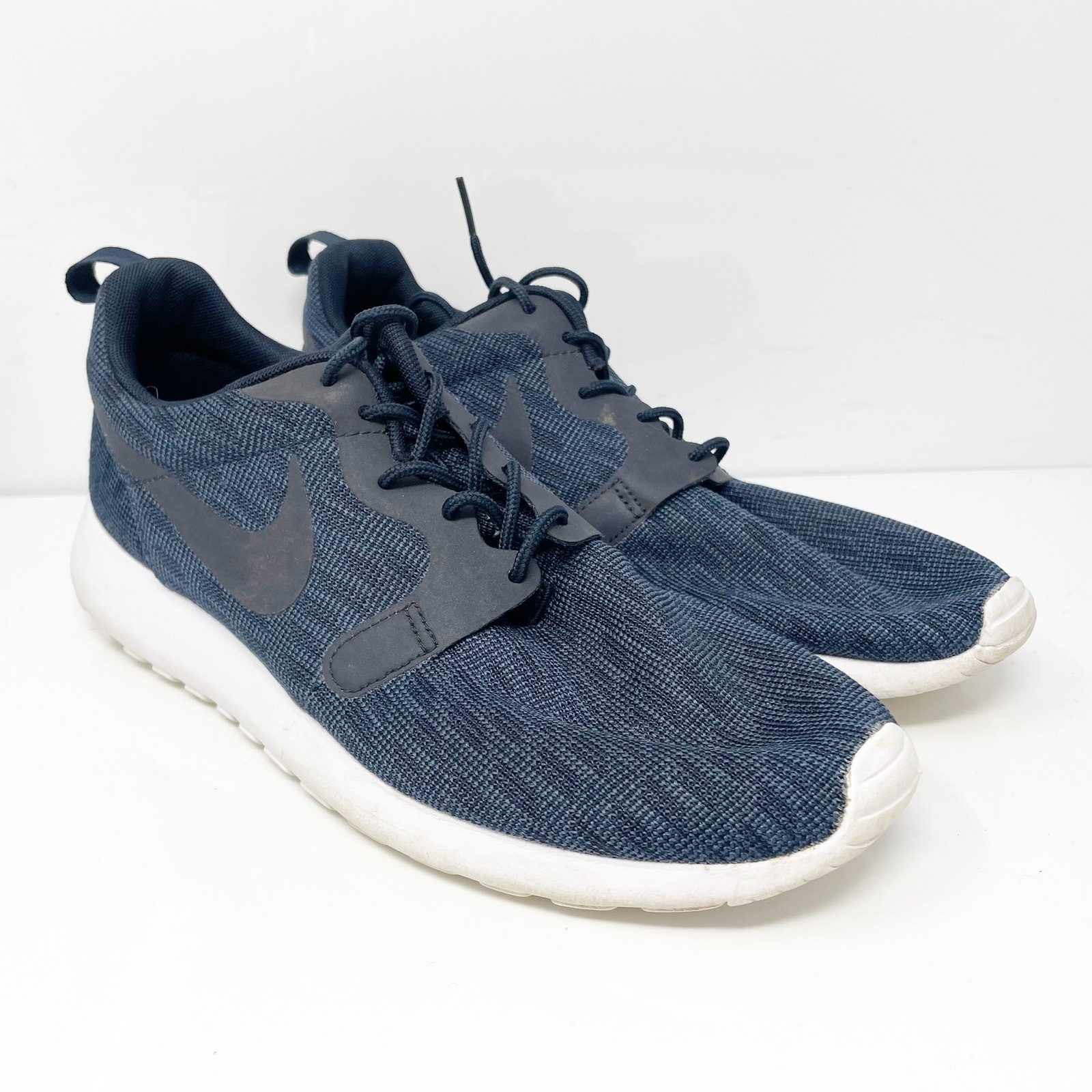 Nike Mens Roshe One Knit Jacquard 777429-402 Blue Running Shoes Sneakers Sz 9.5
