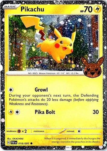 Pikachu (Cosmos Holo) 018/091 Trick or Trade B00ster Bndl 2024 Holofoil - product listing photo