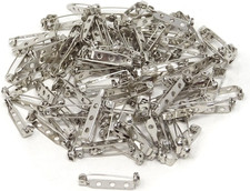 100PCS Silver Tone Pin Backs Safety Pins Brooch Pins Bar Pins for Crafts 25MM 