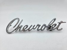 Chevrolet Script Emblem Chrome Metal Car Badge Classic Auto Trim 6in Vtg