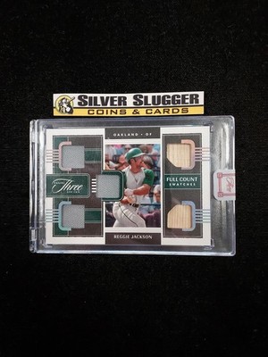2022 Reggie Jackson Panini Three and Two Full Count Swatches Relic Patch /25 A's