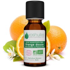 Voshuiles Huile Essentielle Orange Douce Bio 10ml Parfum Fruité et Frais