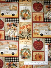 Happy Fall Autumn Pumpkin Truck Patch Cotton Fabric Believe 3 Wishes By Yard