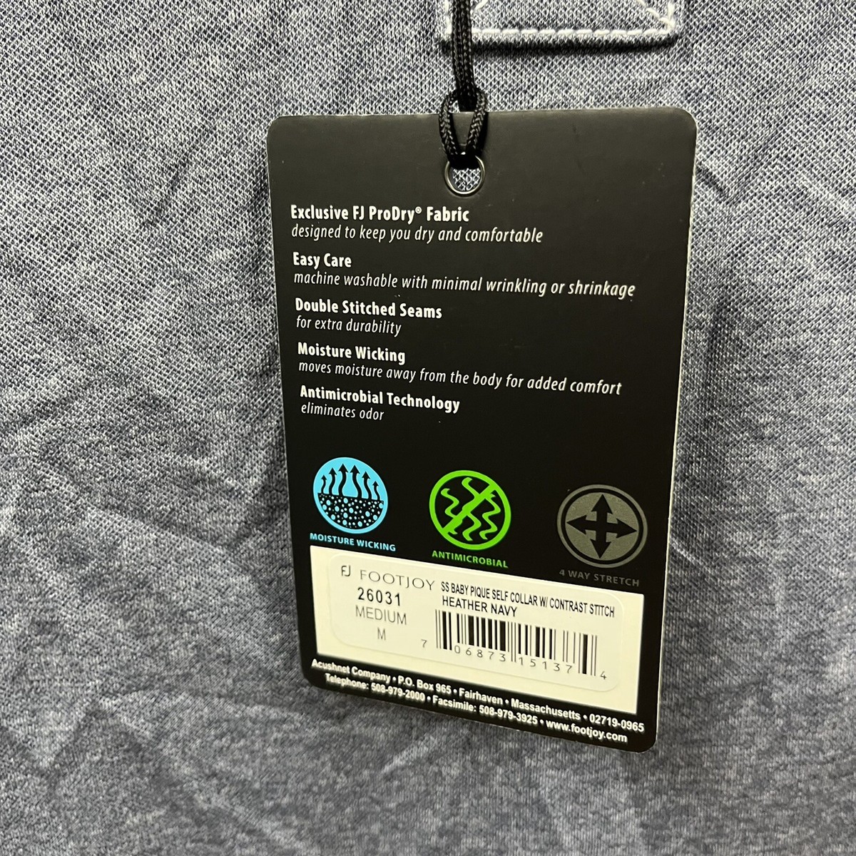 Footjoy Golf Shirt Mens Medium Heather Gray Polo Rugby Short