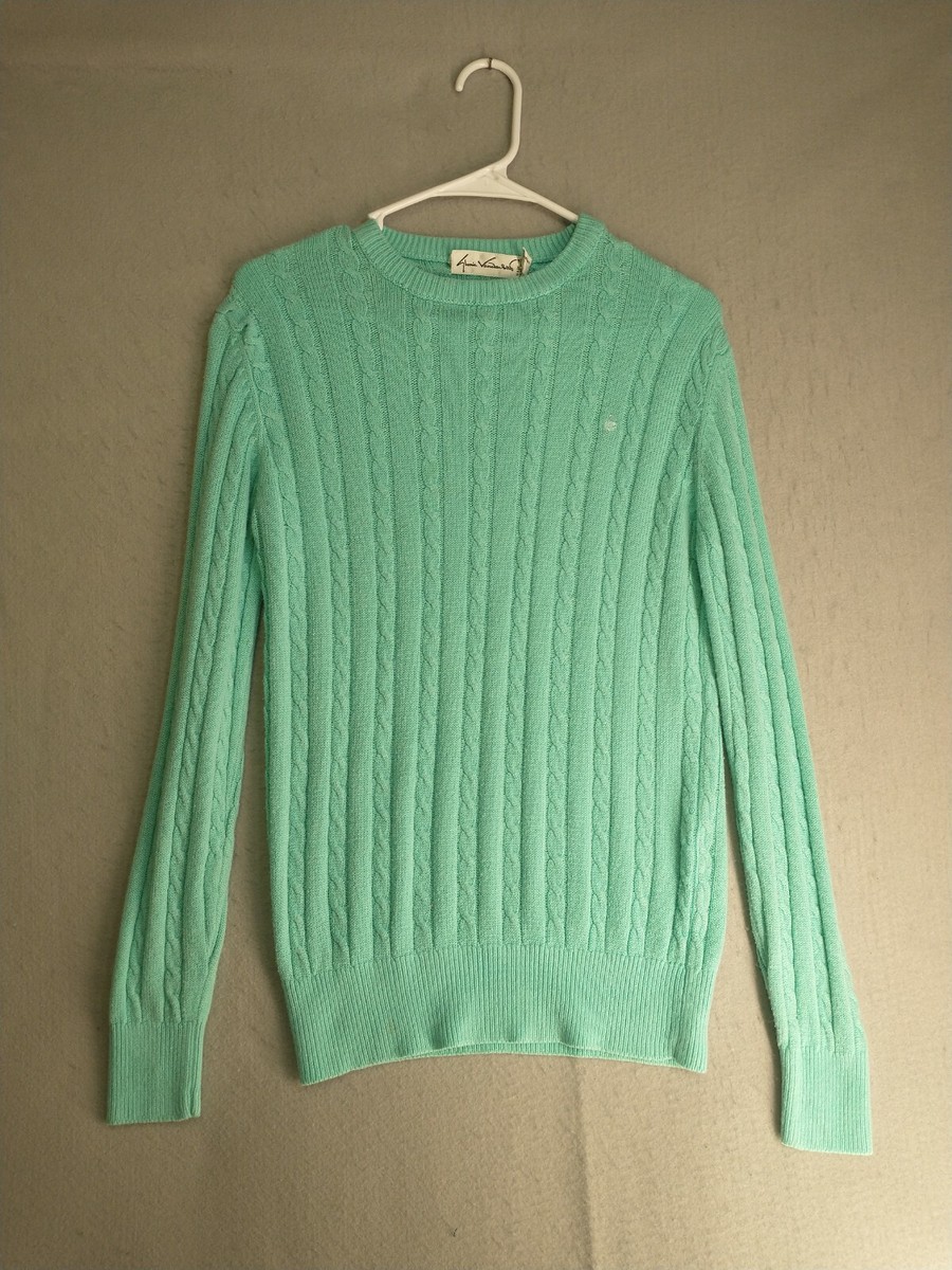 Gloria Vanderbilt Womens Sweater Medium Blue Round Neck Long Sleeve Pullover