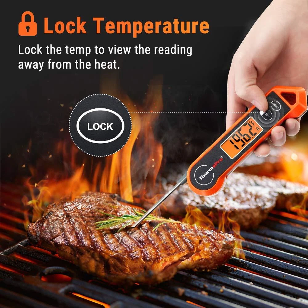 Meat Thermometer for Cooking with Ambidextrous Backlit and Motion Sensin Kitchen