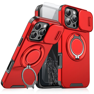 For iPhone 16 15 14 Plus 13 Pro Shockproof Stand Case Screen Protector Cover