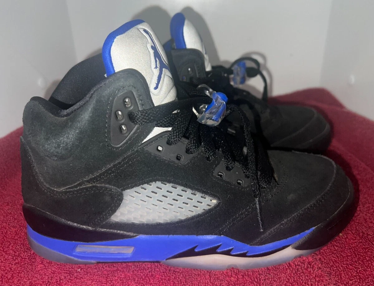 🔥 YOUTH NIKE AIR JORDAN 5 RETRO 21 BLACK/BLUE SNEAKERS SHOES 5Y 440888-004 🔥