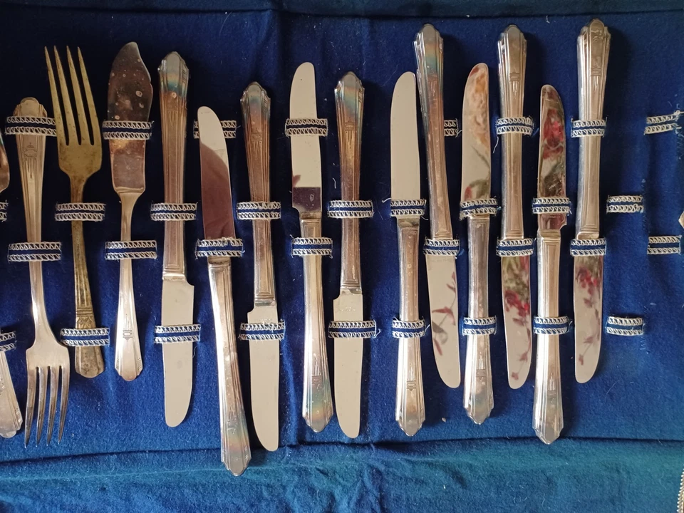 Cubiertos Paramount Art Deco 1933 Wm A Rogers Oneda 41 piezas Foto 3 de 4