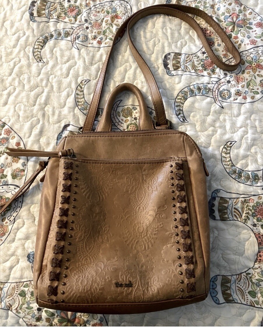 The Sak Crossbody Purse/Mini Backpack Distressed Leather 