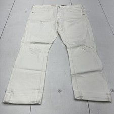 Pilcro White Distressed Slim Boyfriend Crop Jeans Women  s Size 31 New