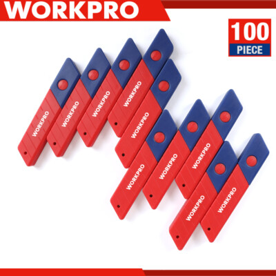 WORKPRO 100PC 18mm Snap-off Replacement Blades SK5 Steel Blade for Utility Knife
