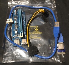 PCI-E 1x to 16x Powered USB 3.0 GPU Riser Extender Adapter Card PCE164P