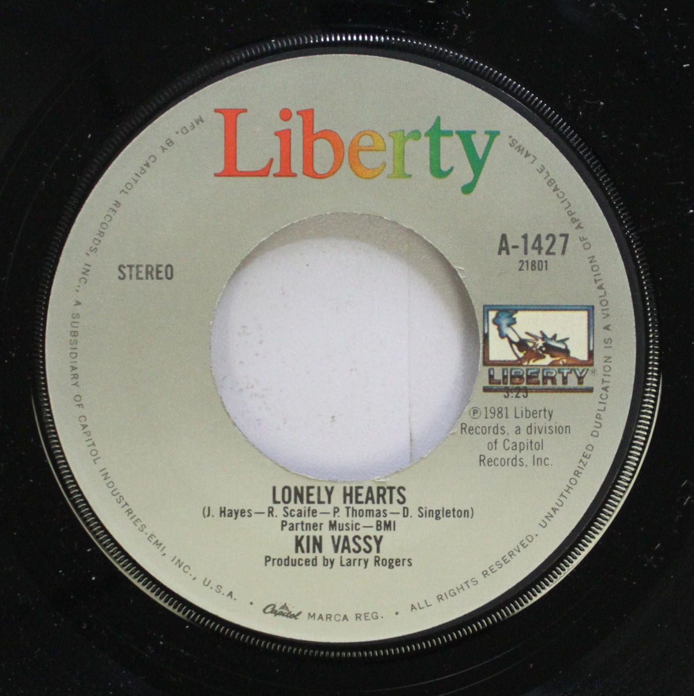 Country 45 Kin Vassy - Lonely Hearts / Sneakin' Around On Liberty | eBay